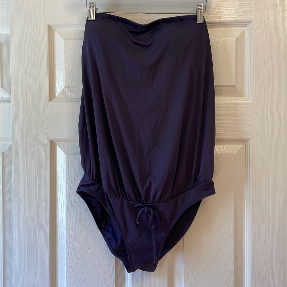 Navy Maternity Swimsuit - Strapless, LOFT